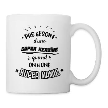 "Super Mamie" Idée De Cadeau Pour Grand-Mère - Mug blanc - blanc - Droite