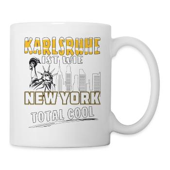 KARLSRUHE IST WIE NEW YORK - Tasse - Weiß - Rechts