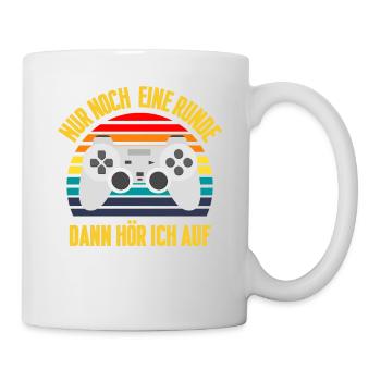 Nur noch eine Runde dann hör ich auf Gaming Shirt - Tasse - Weiß - Rechts