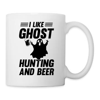Halloween Ghost - J’aime la chasse aux fantômes et la bière - Mug blanc - blanc - Droite
