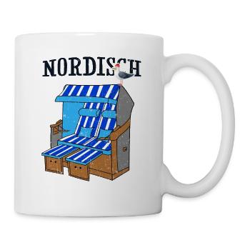 Moin Beach Chair Holiday Northern Lights Nordic Baltic Sea - Mug - white - Right
