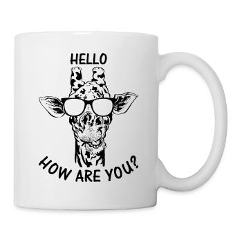 Giraffe Zoo Animal Giraffe Hello How Are You - Mug - white - Right