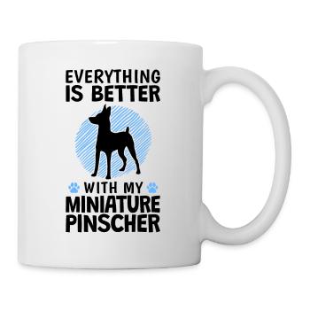 Tout est mieux avec Zwergpinscher Pinscher - Mug blanc - blanc - Droite