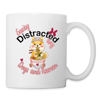 shiba inu chien drôle ramen nouilles - Mug blanc - blanc - Droite