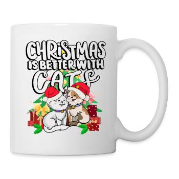 Noël est mieux avec des chats heureux - Mug blanc - blanc - Droite
