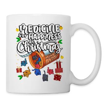 Médecine pour le bonheur à Noël Clowder Of - Mug blanc - blanc - Droite