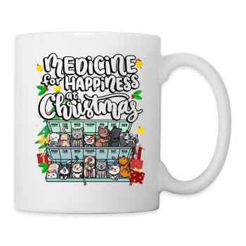 Médecine pour le bonheur à Noël Clowder Of - Mug blanc - blanc - Droite