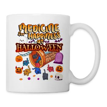 Medicine to Happiness on Halloween Clowder Of - Mug - white - Right