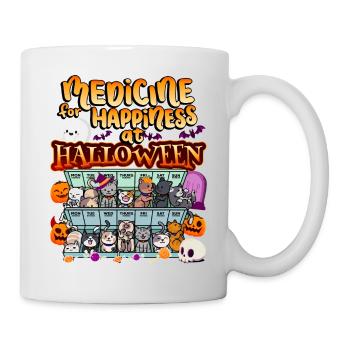 Medicine to Happiness on Halloween Clowder Of - Mug - white - Right