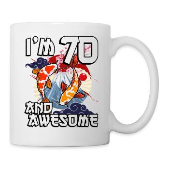 I Am 70 And Awesome Japanese Carp Koi - Mug - white - Right