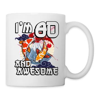 I Am 80 And Awesome Japanese Carp Koi - Mug - white - Right