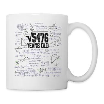 Square Root of 5476 Math Nerd 74th Birthday - Mug - white - Right