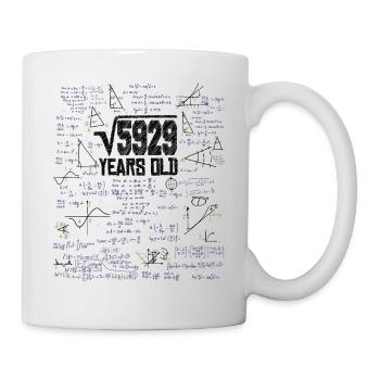 Square Root of 5929 Math Nerd 77th Birthday - Mug - white - Right