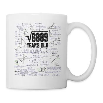 Square Root of 6889 Math Nerd 83rd Birthday - Mug - white - Right