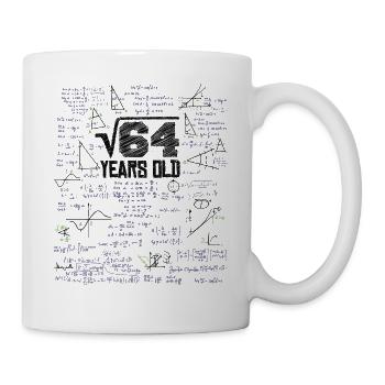 Square root of 64 math nerd 8th birthday - Mug - white - Right