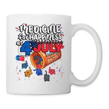 Medicine to Happiness le 4 juillet - Clowder Of - Mug blanc - blanc - Droite