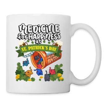 Medizin Zum Glücklichsein Am St. Patrick's Day - - Tasse - Weiß - Rechts