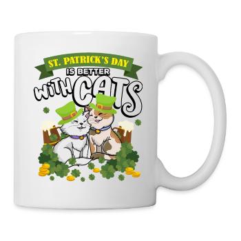 St. Patrick's Day Is Better With Cats St. Paddy - Mug - white - Right