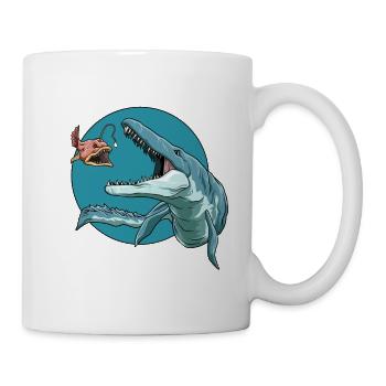 Elasmosaurus Laternenfisch Dinosaurier - Tasse - Weiß - Rechts