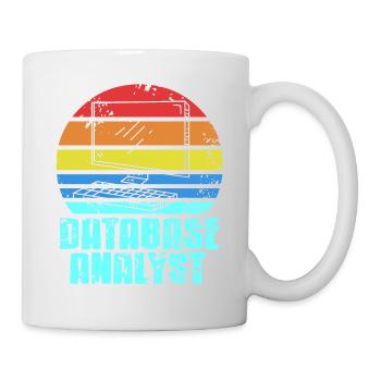 Retro Vintage DATABASE Analyst Designs T-Shirt - Tasse - Weiß - Rechts