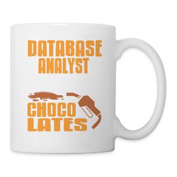 Database Analyst Fueled By Choco Lattes Retro - Mug - white - Right