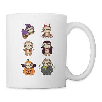 Sloth Halloween Devil Pumpkin Vampire Costume - Mug - white - Right
