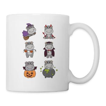 Hippo Halloween Devil Pumpkin Vampire Costume - Mug - white - Right
