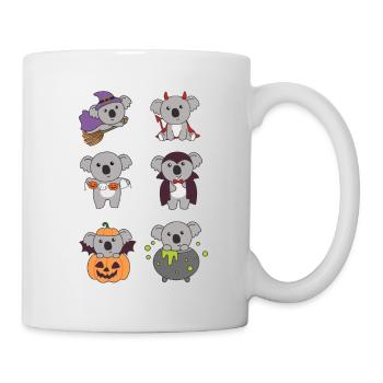 Koala Halloween Hexe Teufel Kürbis Vampier Kostüm - Tasse - Weiß - Rechts
