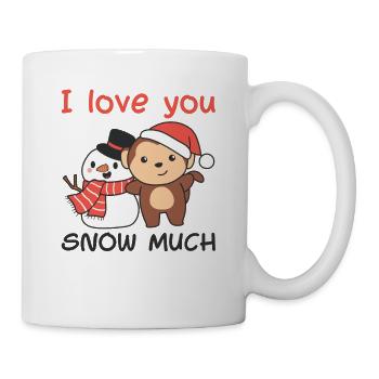 Singe je t’aime neige beaucoup schneemann wortspiel - Mug blanc - blanc - Droite