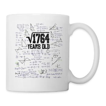 Quadratwurzel von 1764 Mathe Nerd 42. Geburtstag - Tasse - Weiß - Rechts