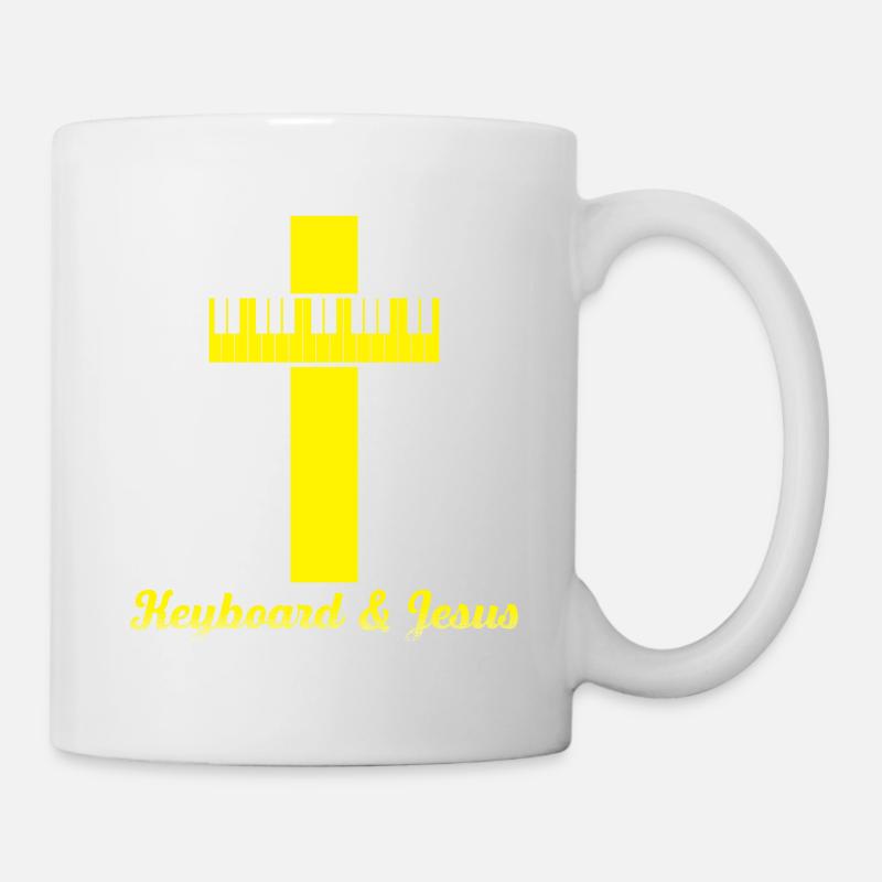 Keyboard & Jesus Geschenk - Tasse - Weiß