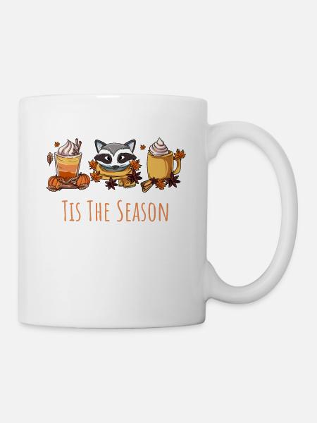 Latte Coffee Raccoon - Mug blanc - blanc