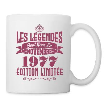 Les légendes sont nées en novembre 1977 - Mug blanc - blanc - Droite