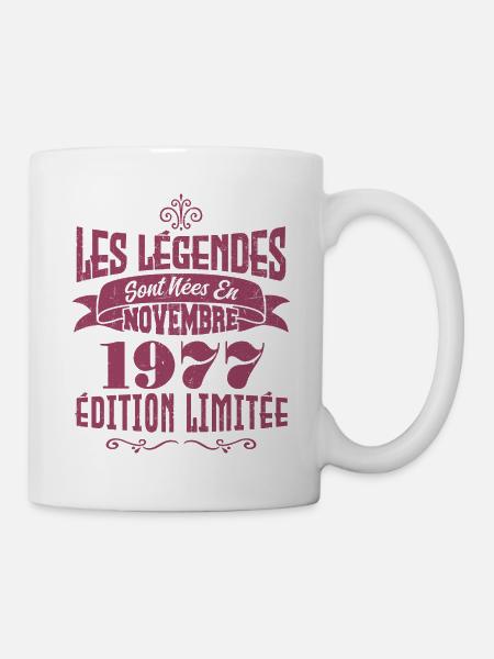 Les légendes sont nées en novembre 1977 - Mug blanc - blanc