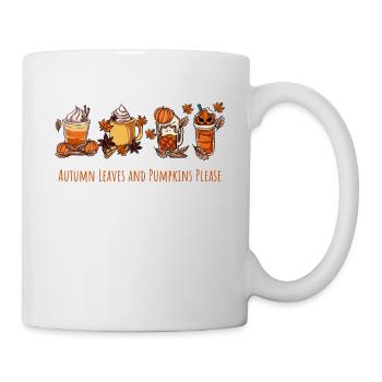 Autumn leaves and pumpkin autumn - Mug - white - Right