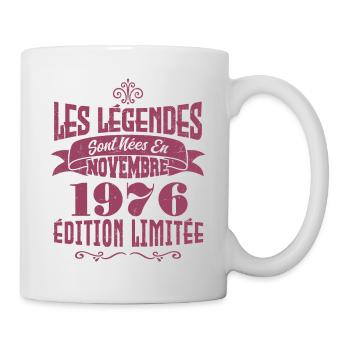 Les légendes sont nées en novembre 1976 - Mug blanc - blanc - Droite