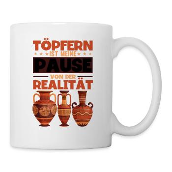 Töpfern - Tasse - Weiß - Rechts