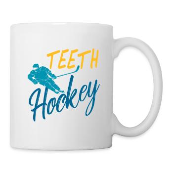 I Lost Teeth Playing Hockey Retro Funny T-Shirt - Tasse - Weiß - Rechts