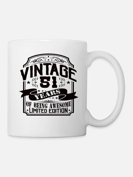 Vintage 51 ans d’être génial 51 anniversaire - Mug blanc - blanc