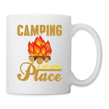 Camping Is My Happy Place Awesome Retro Camper - Mug - white - Right