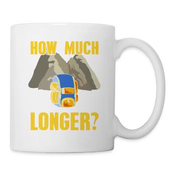 How Much Longer? Awesome Retro Hiking T-Shirt - Mug - white - Right
