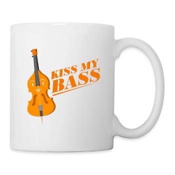 Kiss My Bass Funny Musical Instrument Designs - Mug - white - Right