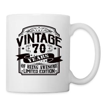 Vintage 70 ans d’être génial 70 anniversaire - Mug blanc - blanc - Droite