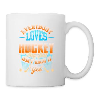 Tout le monde aime le hockey, ils ne le savent tout simplement pas - Mug blanc - blanc - Droite