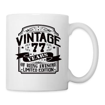 Vintage 77 ans d’être génial 77 anniversaire - Mug blanc - blanc - Droite