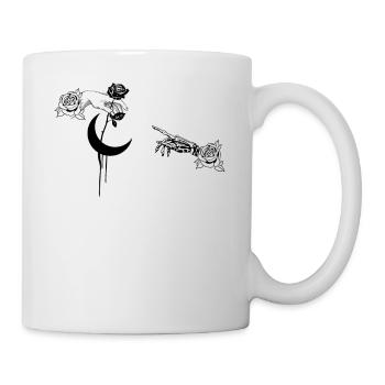 Occult Art Rose Moon Goth Gothic Halloween - Tasse - Weiß - Rechts
