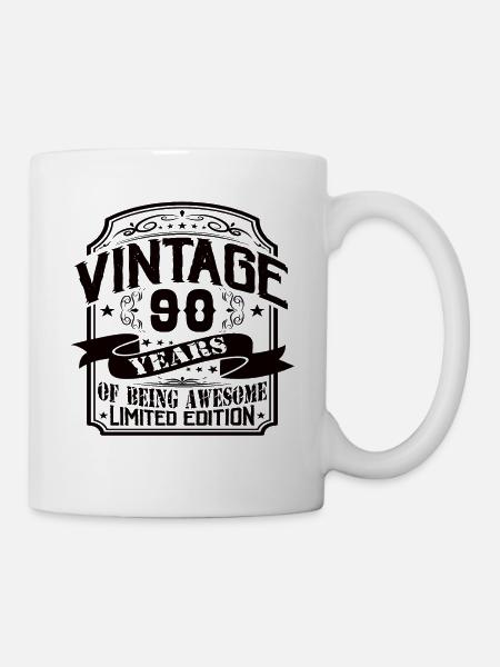 Vintage 90 Years of Being Awesome 90 Geburtstag - Tasse - Weiß