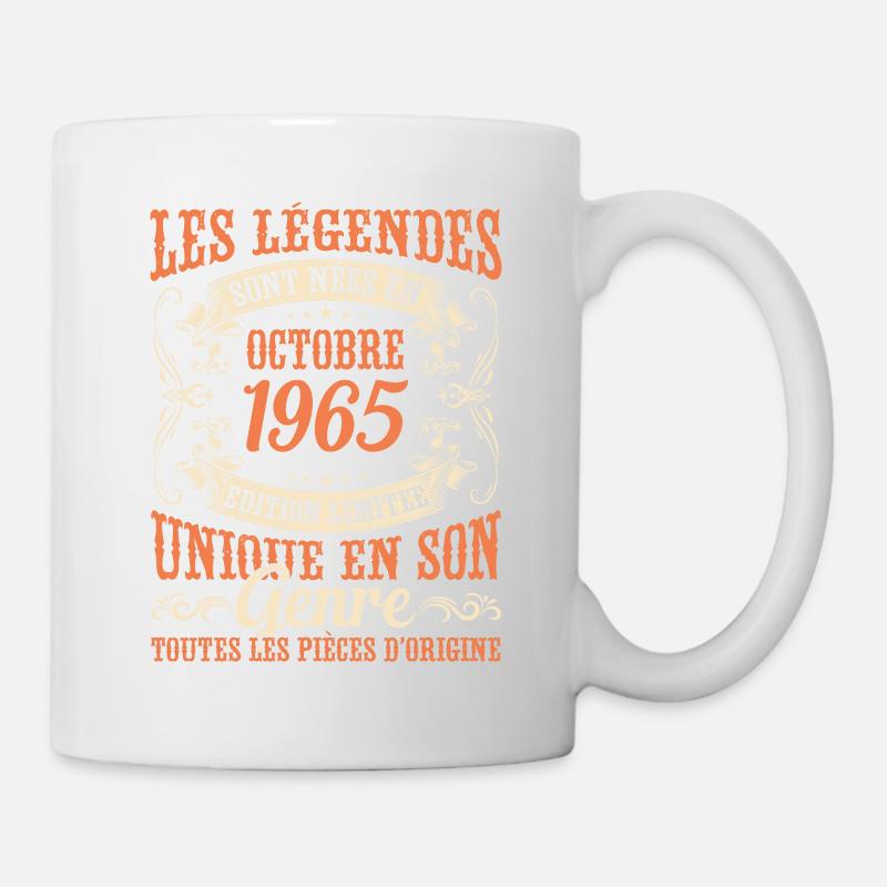 Les Légendes Sont Nées En Octobre 1965 Cadeau - Mug blanc - blanc