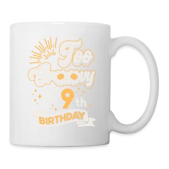 Too Groovy On My 9th Birthday Nine Years Old Bday - Mug - white - Right