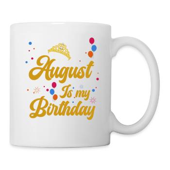 Août est mon anniversaire. La célébration de l' - Mug blanc - blanc - Droite
